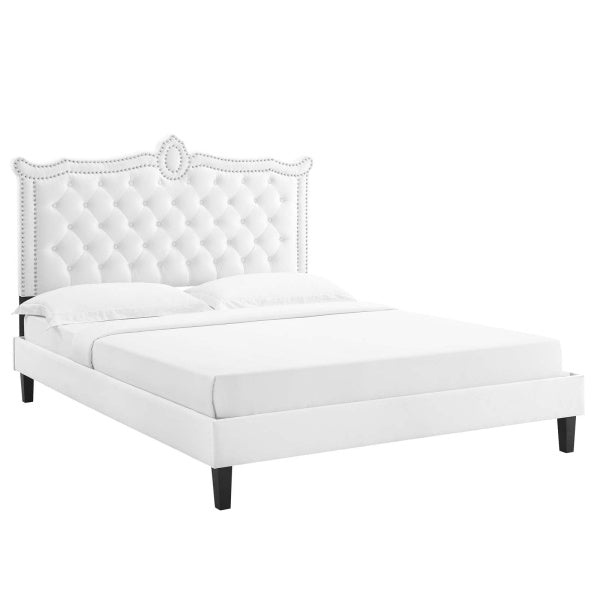 Clara Performance Velvet Queen Platform Bed By Modway