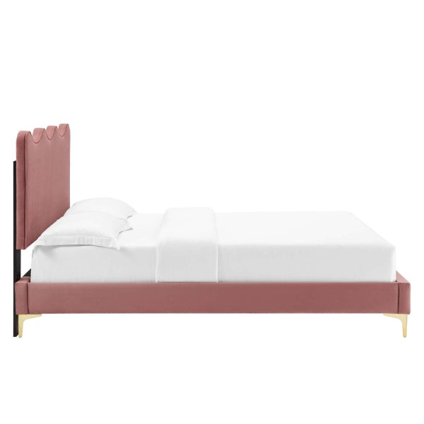 Current Performance Velvet Full Platform Bed By Modway