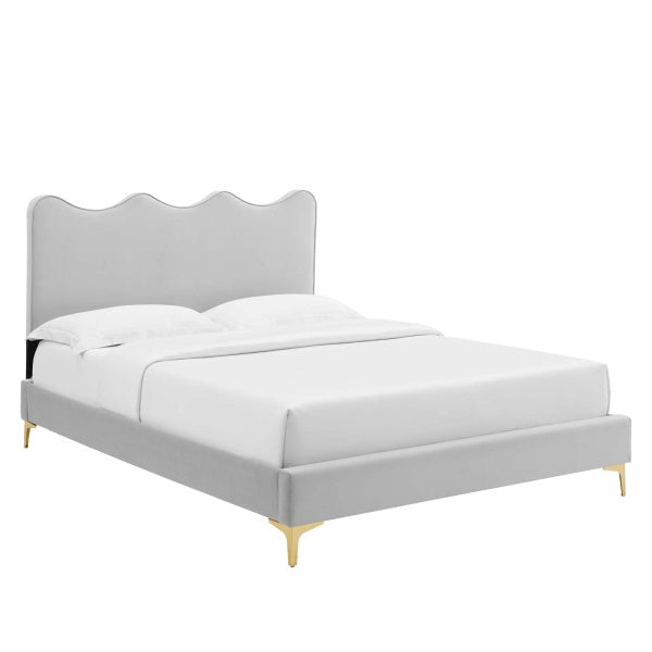 Current Performance Velvet Queen Platform Bed By Modway