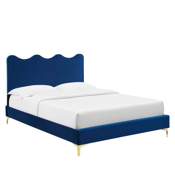 Current Performance Velvet Queen Platform Bed By Modway