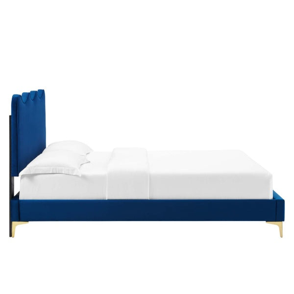 Current Performance Velvet Queen Platform Bed By Modway