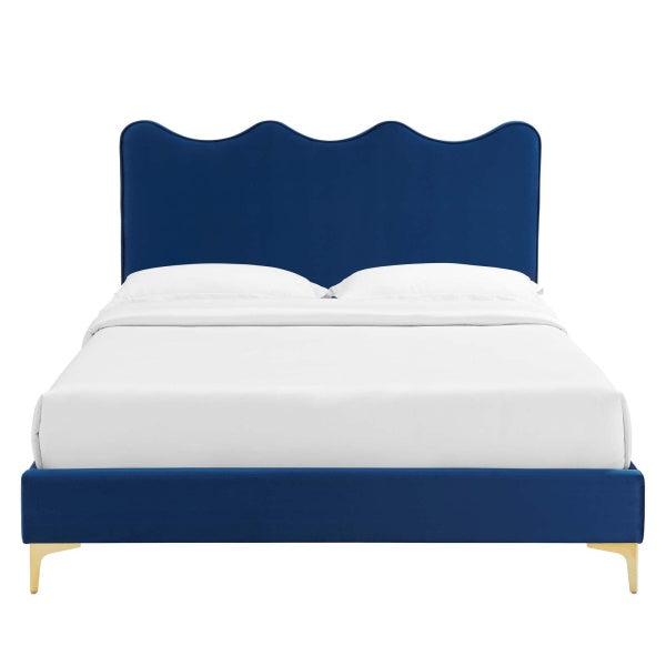 Current Performance Velvet Queen Platform Bed By Modway