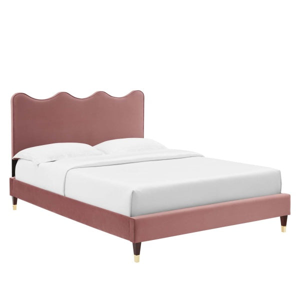 Current Performance Velvet Queen Platform Bed By Modway