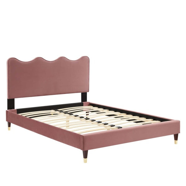 Current Performance Velvet Queen Platform Bed By Modway