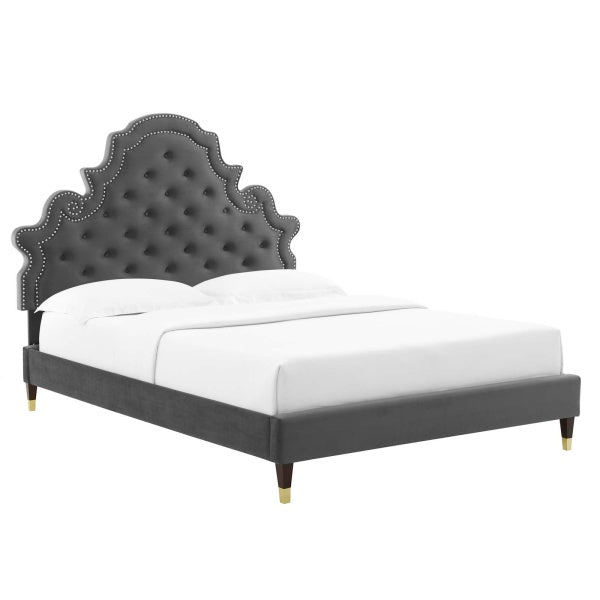Gwyneth Tufted Performance Velvet Queen Platform Bed By Modway
