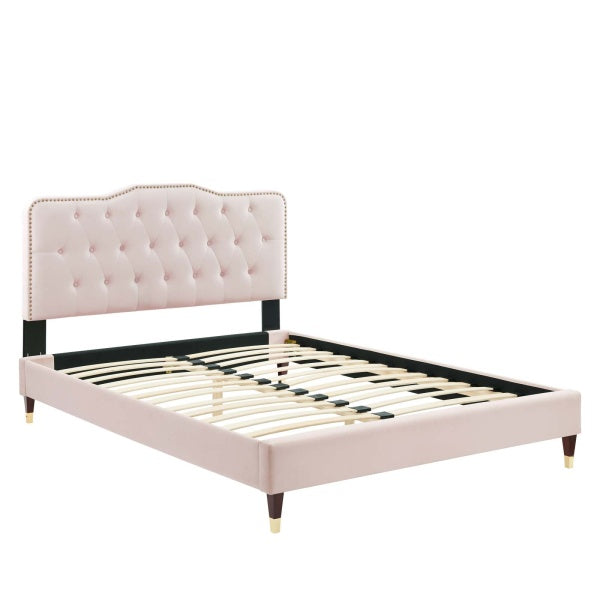 Amber Performance Velvet Queen Platform Bed By Modway