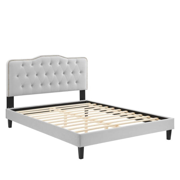 Amber Performance Velvet Queen Platform Bed By Modway