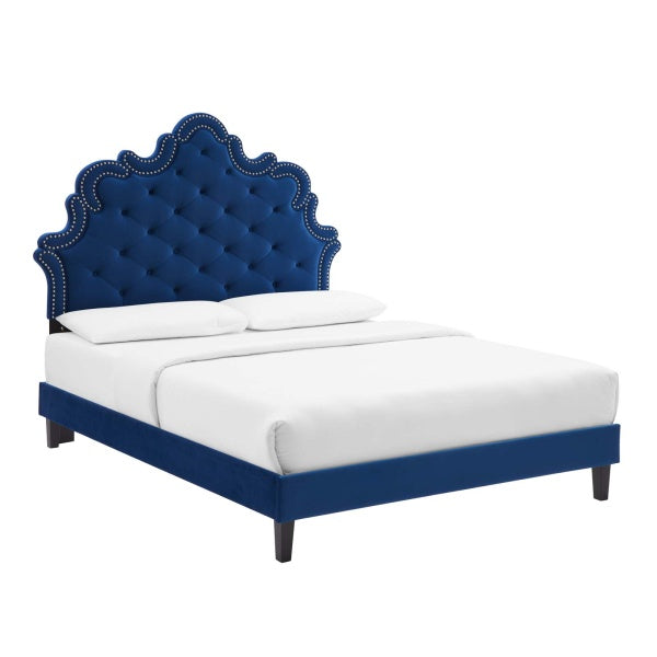 Sasha Button-Tufted Performance Velvet Twin Bed By Modway