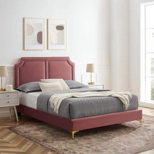 Novi Performance Velvet Queen Bed By Modway