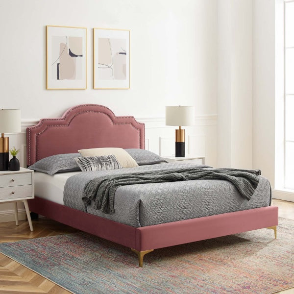 Aviana Performance Velvet Queen Bed By Modway