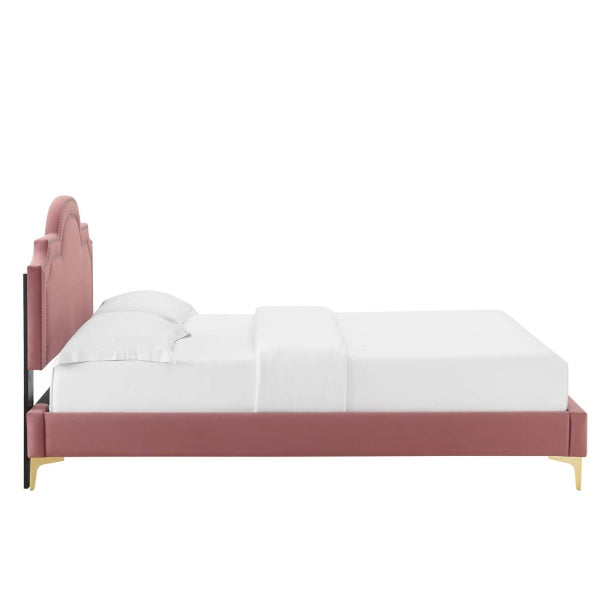 Aviana Performance Velvet Queen Bed By Modway