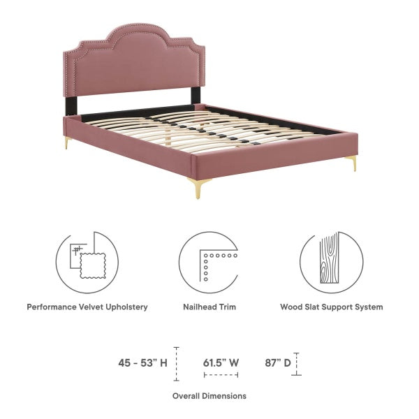 Aviana Performance Velvet Queen Bed By Modway