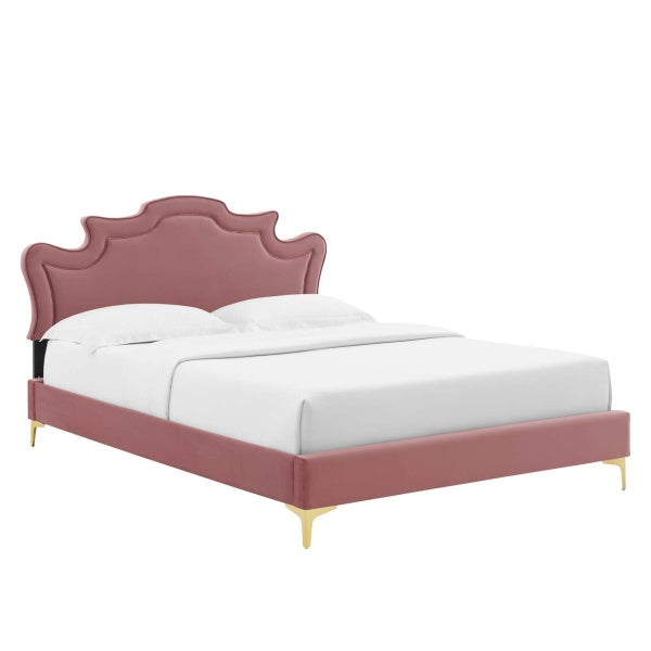 Neena Performance Velvet Queen Bed By Modway