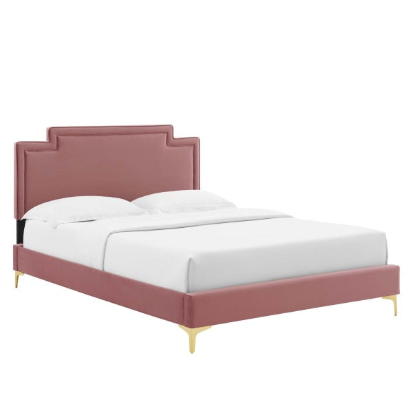 Liva Performance Velvet Queen Bed By Modway