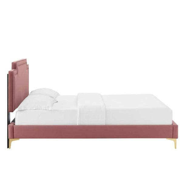 Liva Performance Velvet Queen Bed By Modway