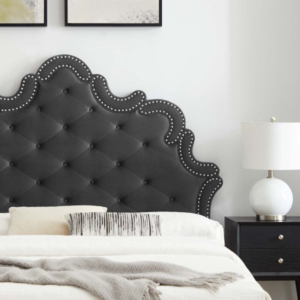 Sasha Button-Tufted Performance Velvet Queen Bed By Modway