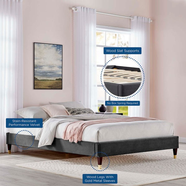 Novi Performance Velvet Queen Bed By Modway