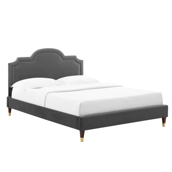 Aviana Performance Velvet Queen Bed By Modway