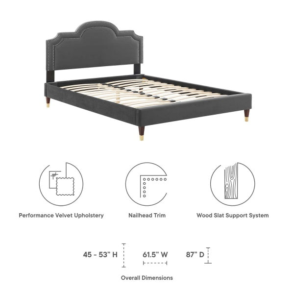 Aviana Performance Velvet Queen Bed By Modway