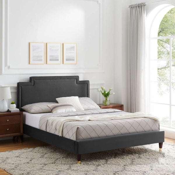 Liva Performance Velvet Queen Bed By Modway