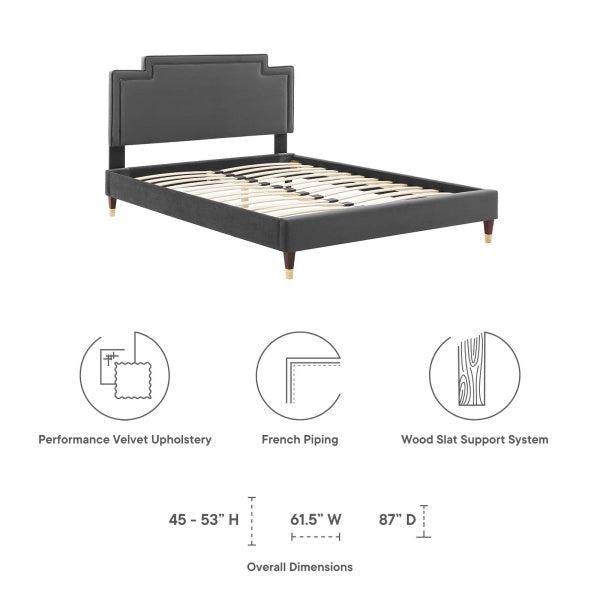 Liva Performance Velvet Queen Bed By Modway