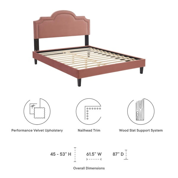 Aviana Performance Velvet Queen Bed By Modway