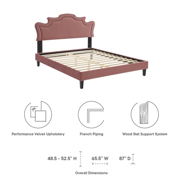 Neena Performance Velvet Queen Bed By Modway