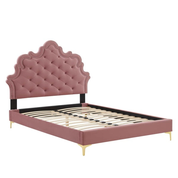 Sasha Button-Tufted Performance Velvet King Bed By Modway