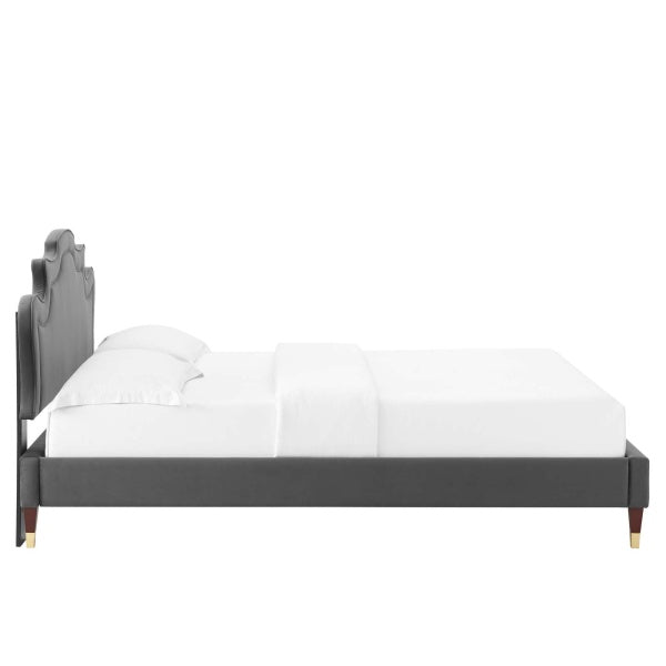 Neena Performance Velvet King Bed By Modway