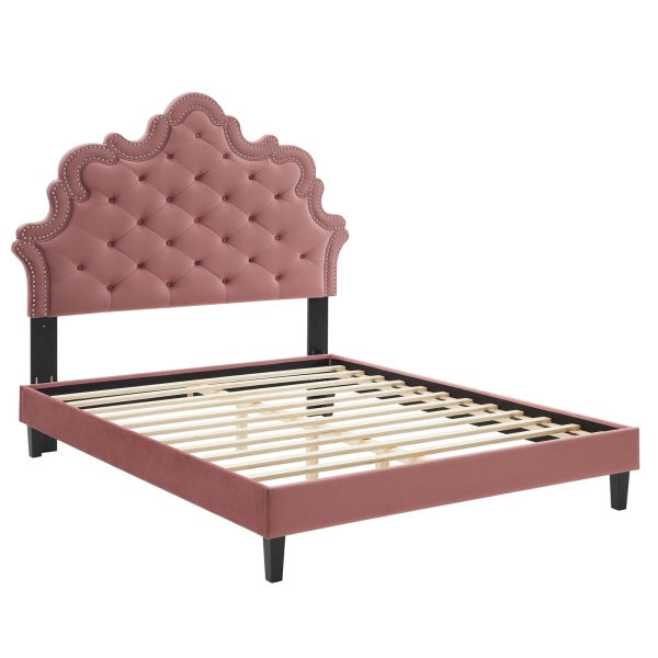 Sasha Button-Tufted Performance Velvet King Bed By Modway