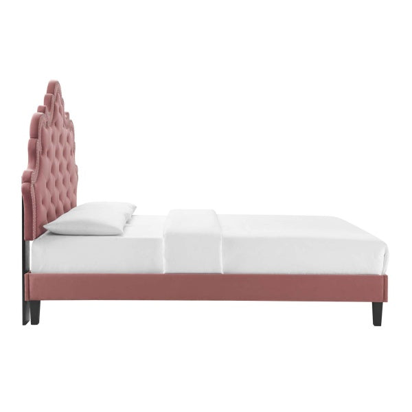 Sasha Button-Tufted Performance Velvet King Bed By Modway