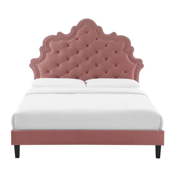 Sasha Button-Tufted Performance Velvet King Bed By Modway