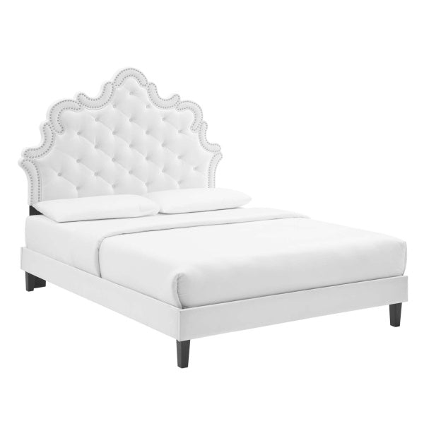 Sasha Button-Tufted Performance Velvet King Bed By Modway