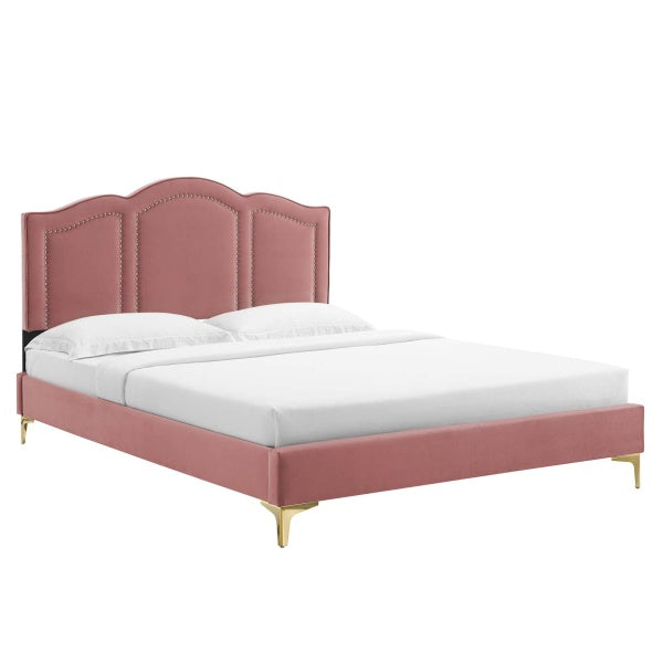 Emerson Performance Velvet King Platform Bed By Modway