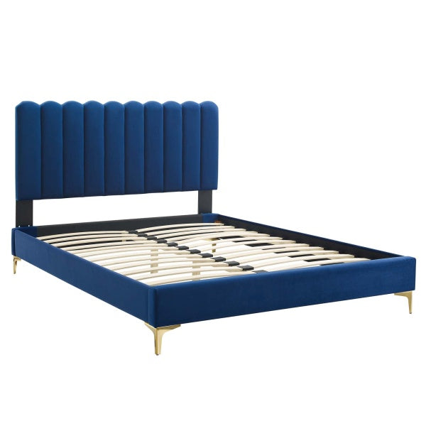 Reagan Full Performance Velvet Platform Bed By Modway