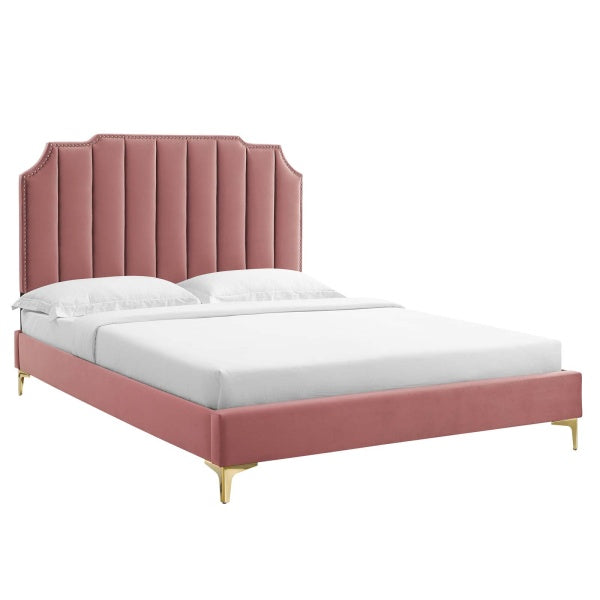 Colette King Performance Velvet Platform Bed By Modway