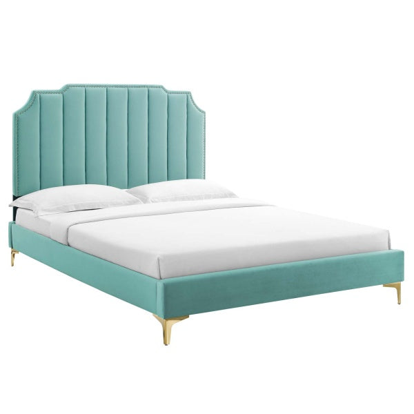 Colette King Performance Velvet Platform Bed By Modway