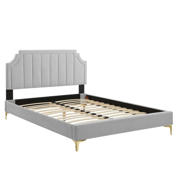 Sienna Performance Velvet Twin Platform Bed By Modway