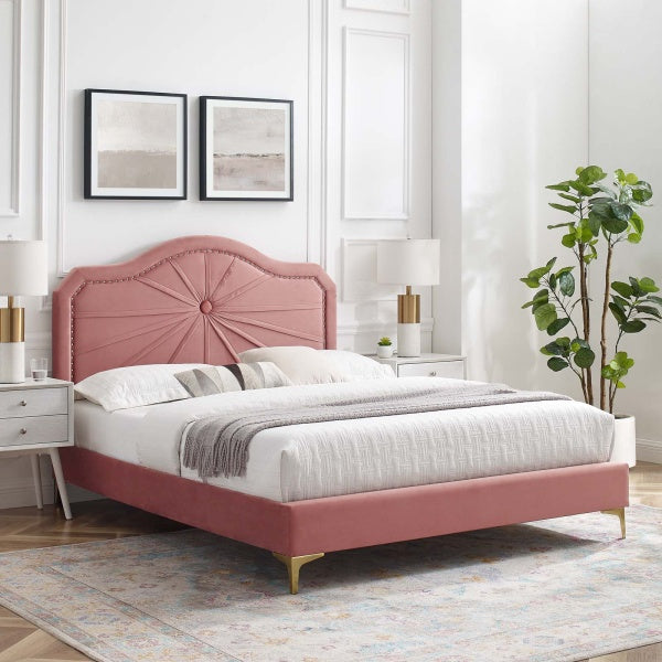 Portia Performance Velvet King Platform Bed By Modway