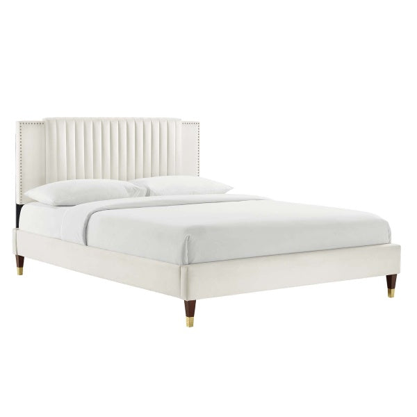 Zahra Channel Tufted Performance Velvet Queen Platform Bed By Modway