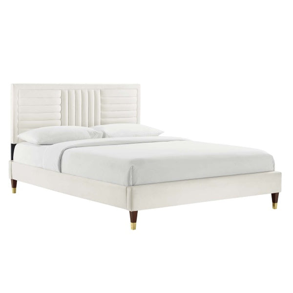 Sofia Channel Tufted Performance Velvet Queen Platform Bed By Modway