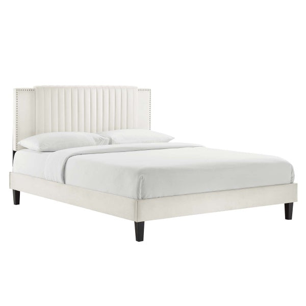 Zahra Channel Tufted Performance Velvet Queen Platform Bed By Modway