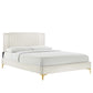 Zahra Channel Tufted Performance Velvet Queen Platform Bed
