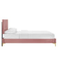 Yasmine Channel Tufted Performance Velvet Twin Platform Bed By Modway