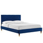 Leah Chevron Tufted Performance Velvet Full Platform Bed By Modway