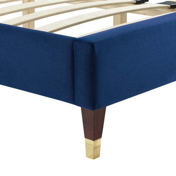 Leah Chevron Tufted Performance Velvet Full Platform Bed By Modway