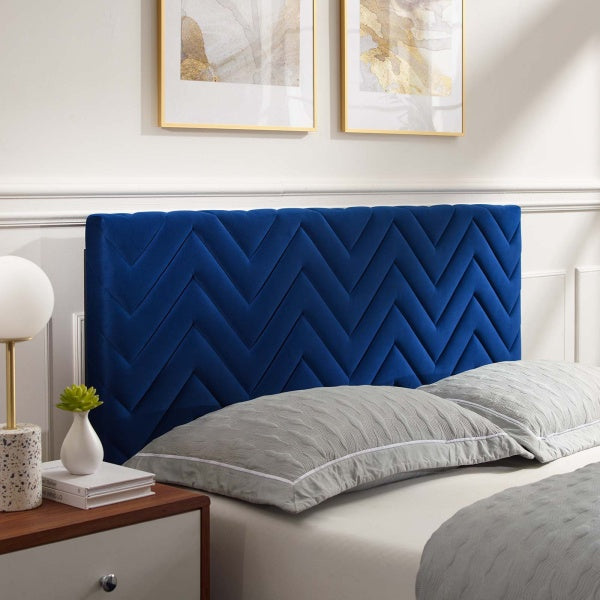 Leah Chevron Tufted Performance Velvet Full Platform Bed By Modway