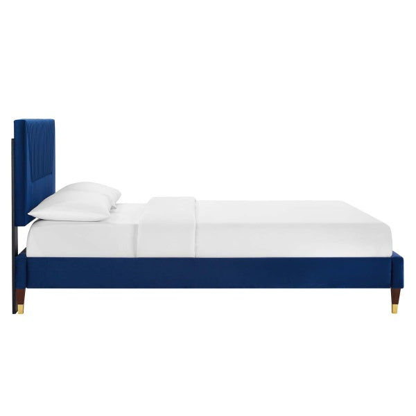 Yasmine Channel Tufted Performance Velvet Full Platform Bed By Modway