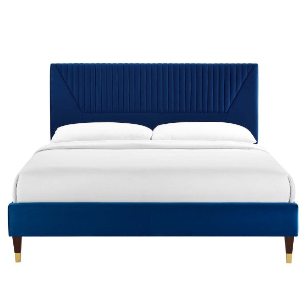 Yasmine Channel Tufted Performance Velvet Full Platform Bed By Modway