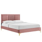 Sofia Channel Tufted Performance Velvet King Platform Bed By Modway